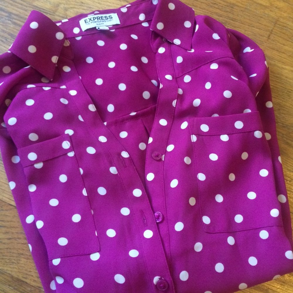 Express Polka Dot Button Up